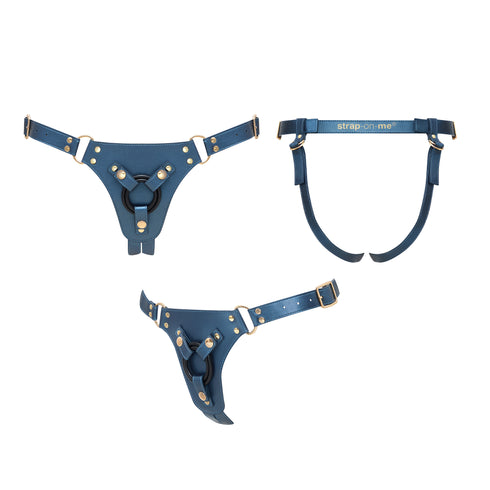 Generous Kunstleder-Harness färben Metallic Blau