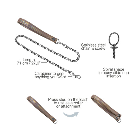 Bondage-Leine & Dildo-Ring-Set