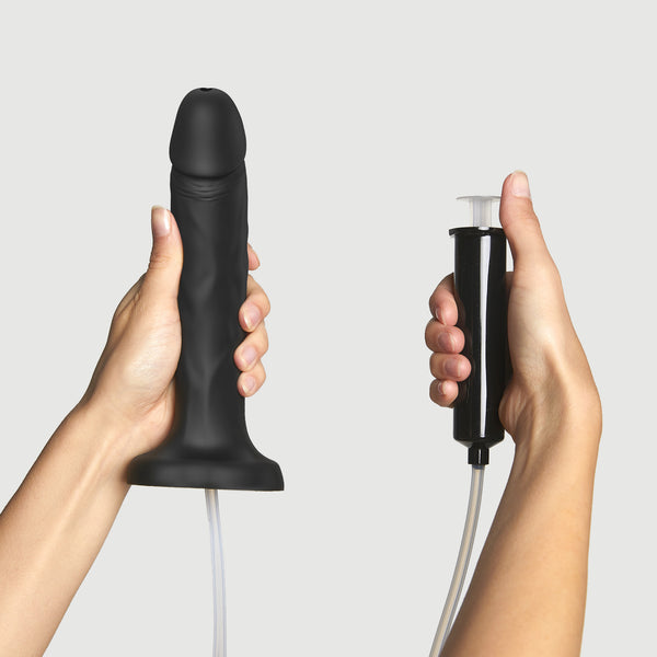 Realistischer Spritzdildo färben Schwarz