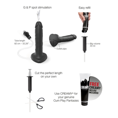 Realistischer Spritzdildo färben Schwarz