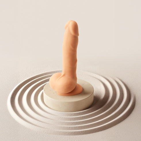 Rotierender & vibrationsfähiger realistischer Dildo - Ferngesteuert - Vanilla - strap-on-me®