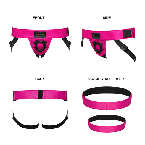 Curious Kunstleder-Harness färben Fuchsia