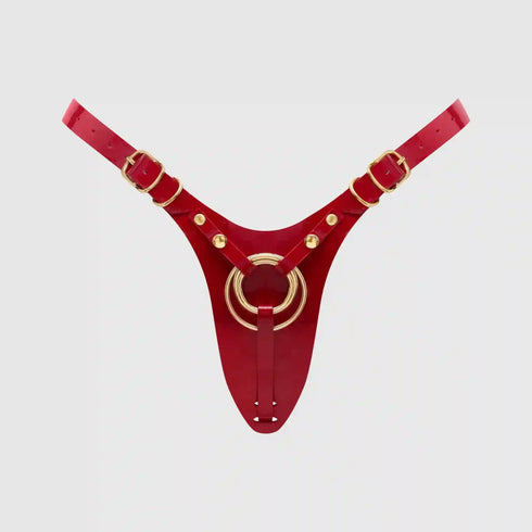 Fabulous Kunstleder-Harness - Rot lackiert