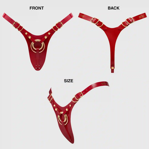 Fabulous Kunstleder-Harness - Rot lackiert