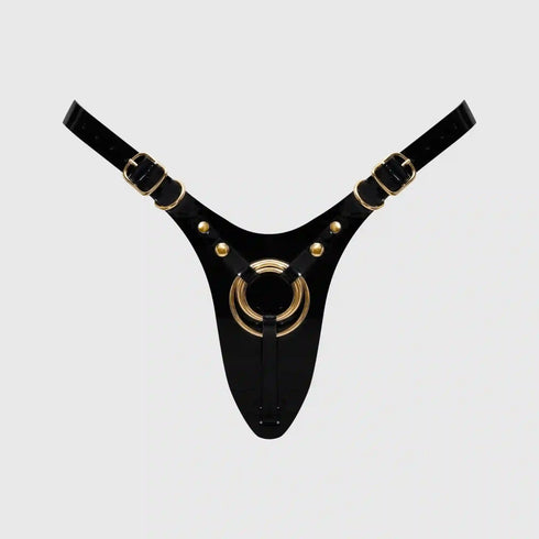 Fabulous Kunstleder-Harness - Schwarz lackiert