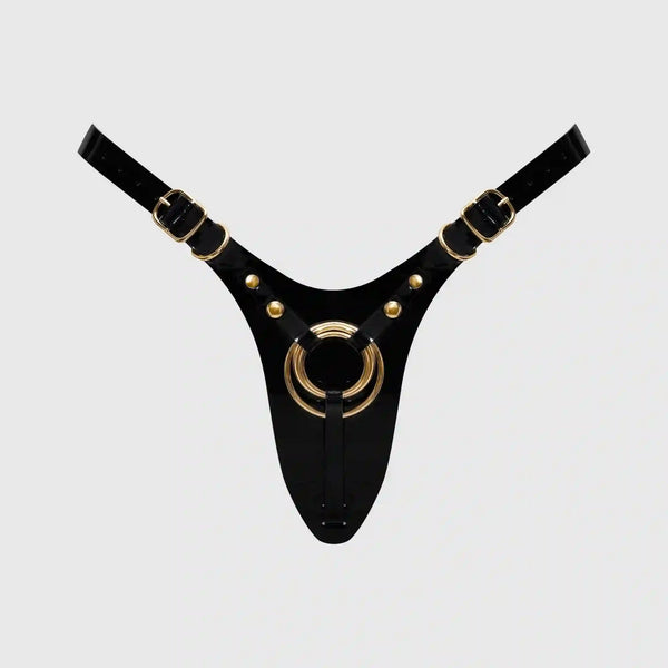 Fabulous Kunstleder-Harness - Schwarz lackiert