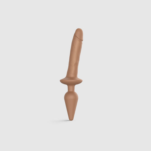 Realistischer Switch Plug-In Dildo färben Karamell