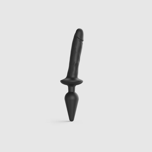Realistischer Switch Plug-In Dildo färben Schwarz