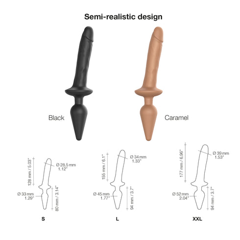 Realistischer Switch Plug-In Dildo färben Karamell