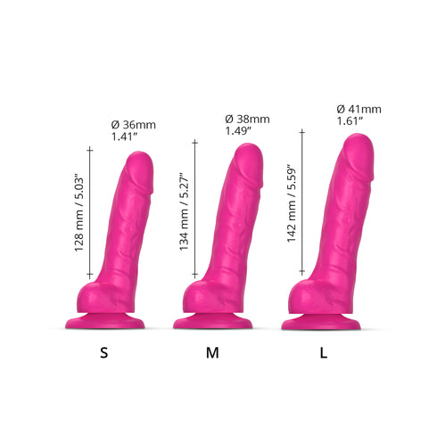Realistischer Sliding Skin Dildo färben Fuchsienrot