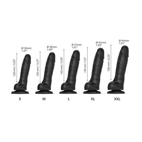 Realistischer Sliding Skin Dildo färben Schwarz