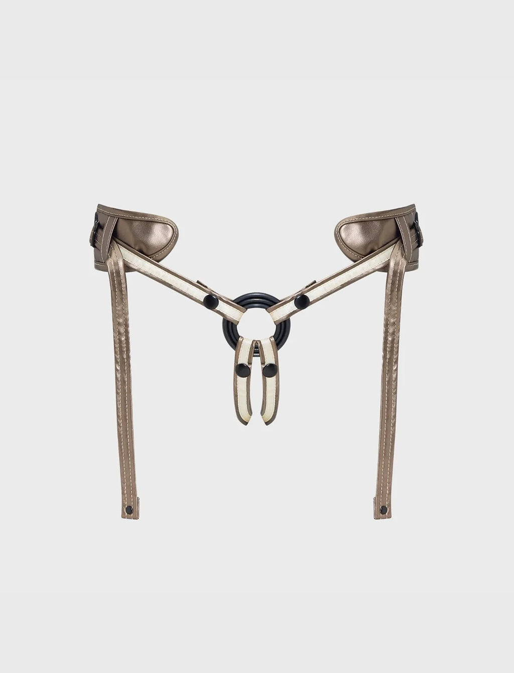 Faux leather harness Strap-on-Me Desirous golden bronze one-size adjustable elegant design