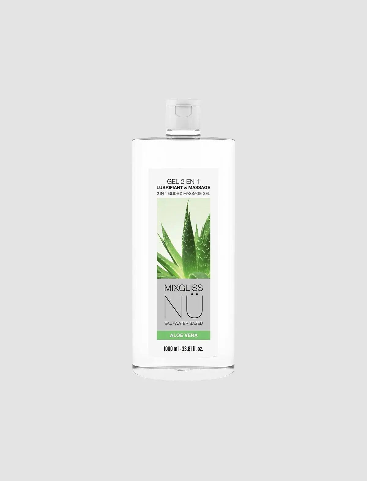 Mixgliss Nude 2-in-1 lubricant and massage gel Strap-on-Me aloe vera 1000ml for smooth and soothing use