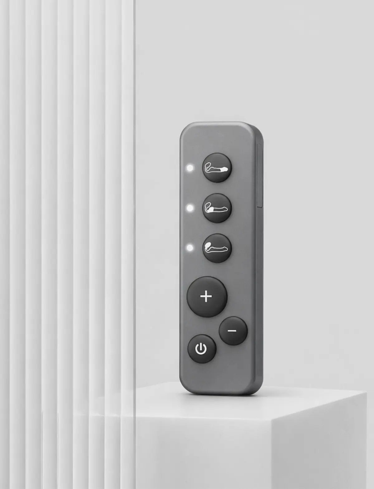 Rechargeable Strap-on-Me remote control for easy wireless operation and convenient use