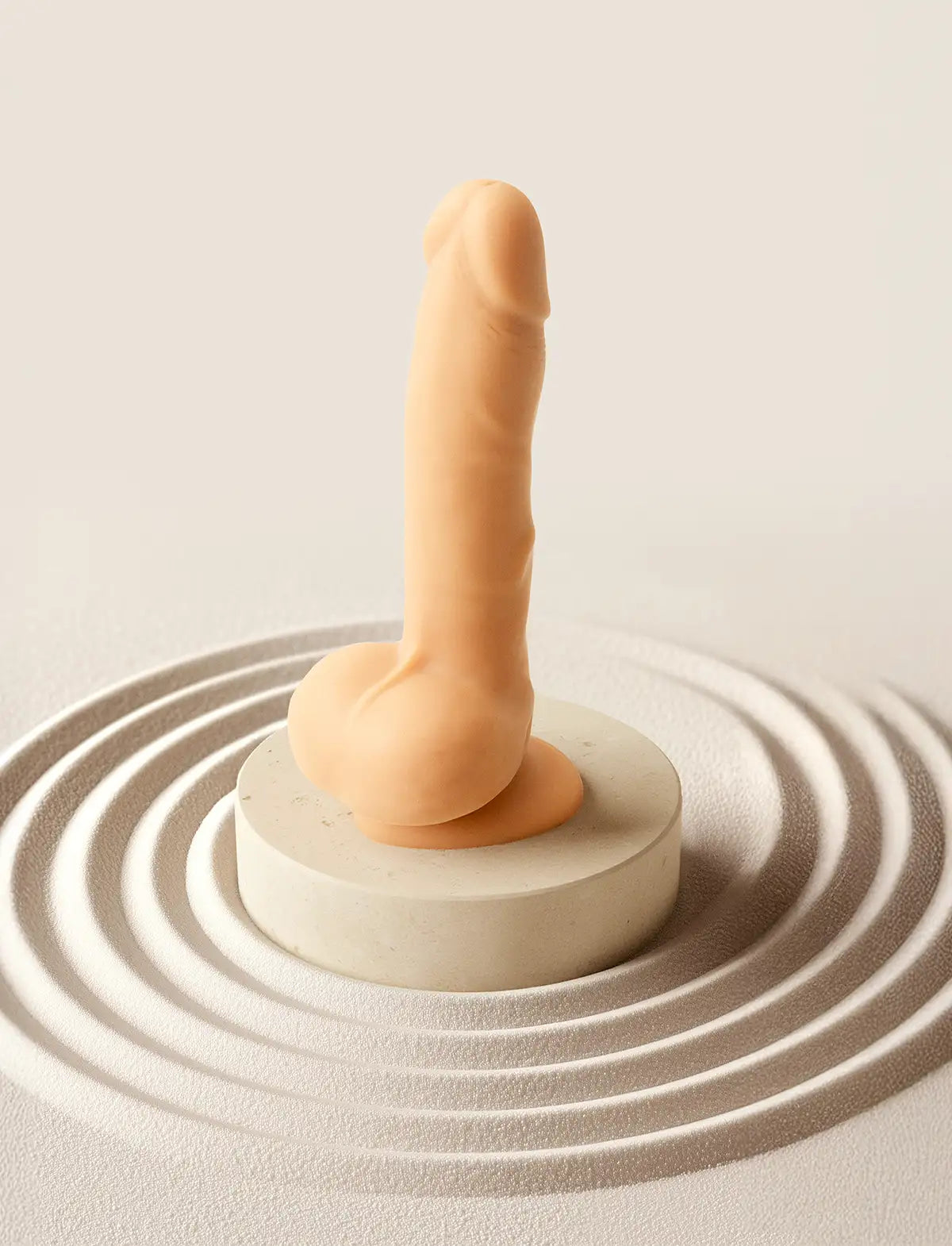 Rotating vibrating realistic dildo Strap-on-Me in vanilla with lifelike texture and ergonomic design for versatile and comfortable use