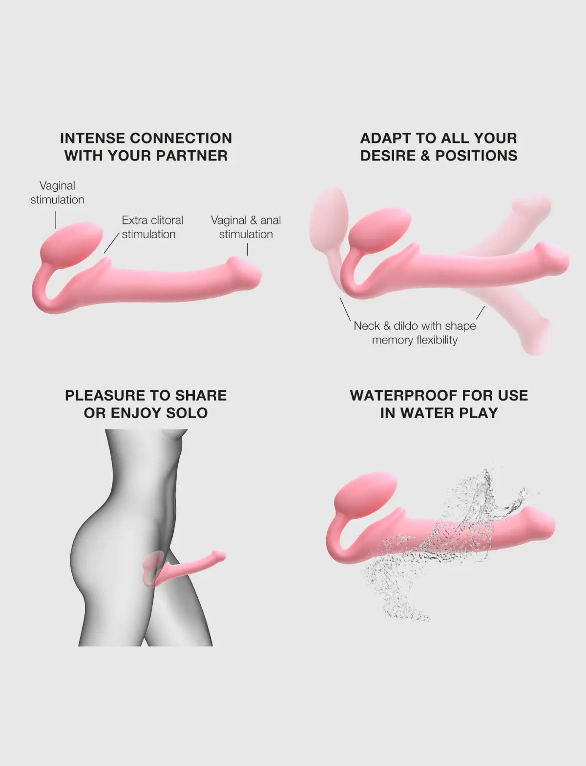Classic Strap-on-Me strap-on new version in pink with ergonomic design for comfortable and secure wear