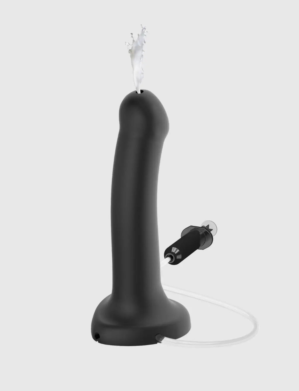 Ejaculating dildo Strap-on-Me in black with lifelike texture and ergonomic design for a realistic and comfortable use