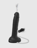 Realistic ejaculating dildo Strap-on-Me in black with lifelike texture and ergonomic design for a realistic and comfortable use