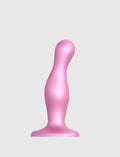 Hybrid dildo collection Strap-on-Me curvy anal plug in metallic candy pink with ergonomic design for comfortable and gradual use