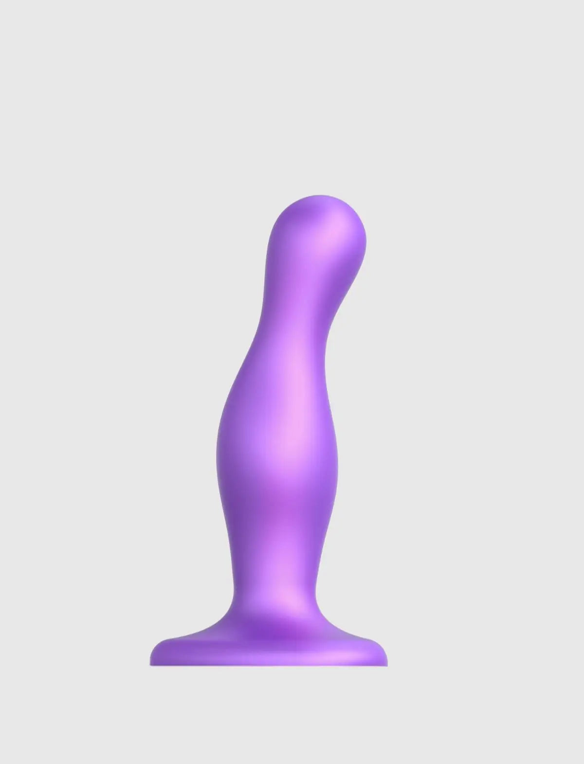 Hybrid dildo collection Strap-on-Me curvy anal plug in metallic purple with ergonomic design for comfortable and gradual use