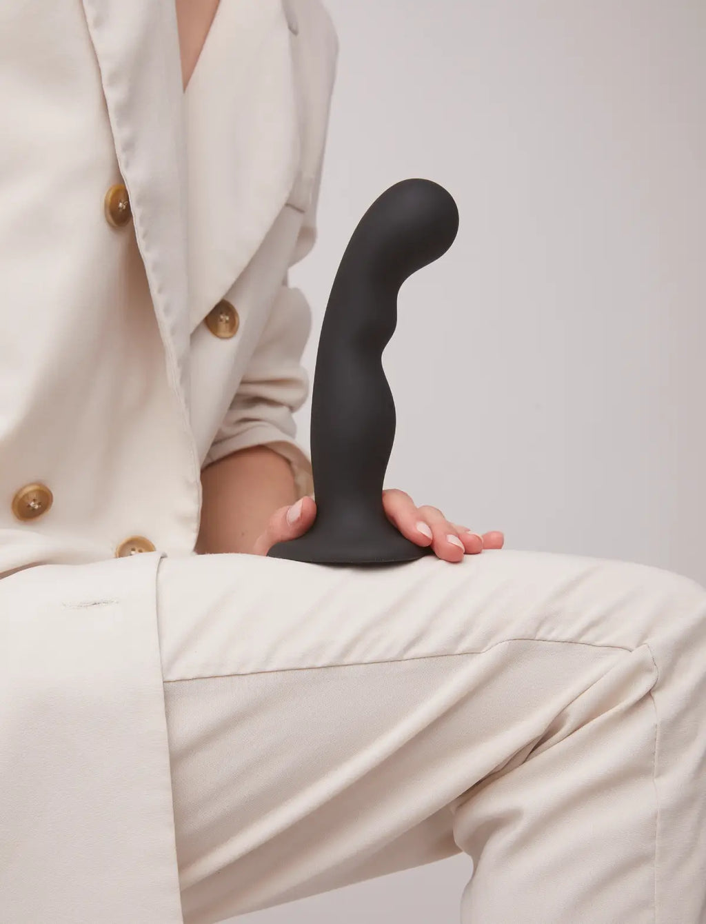 Hybrid dildo collection Strap-on-Me Point P and G anal plug in black with ergonomic design for targeted stimulation and comfortable use