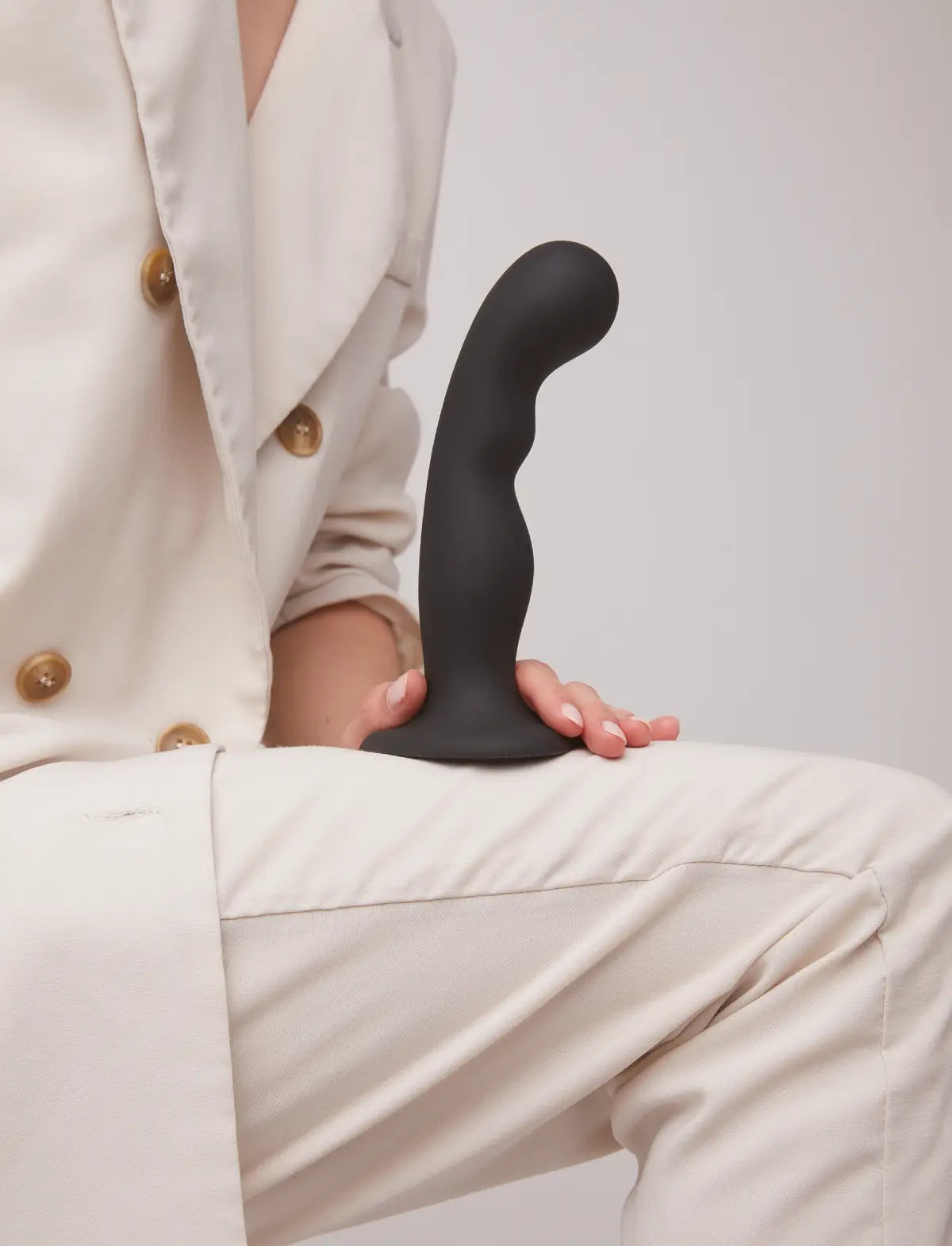 Hybrid dildo collection Strap-on-Me Point P and G anal plug in black with ergonomic design for targeted stimulation and comfortable use