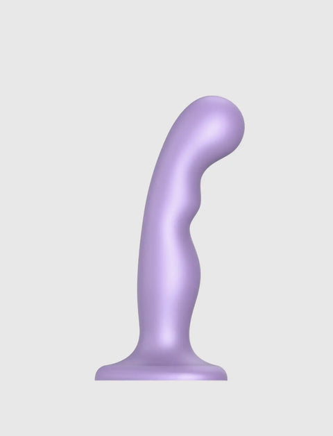 Hybrid dildo collection Strap-on-Me Point P and G anal plug in metallic lilac with ergonomic design for targeted stimulation and comfortable use