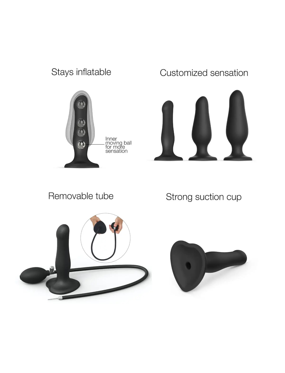Hybrid dildo collection Strap-on-Me inflatable anal plug with adjustable size and ergonomic design for comfortable and gradual use