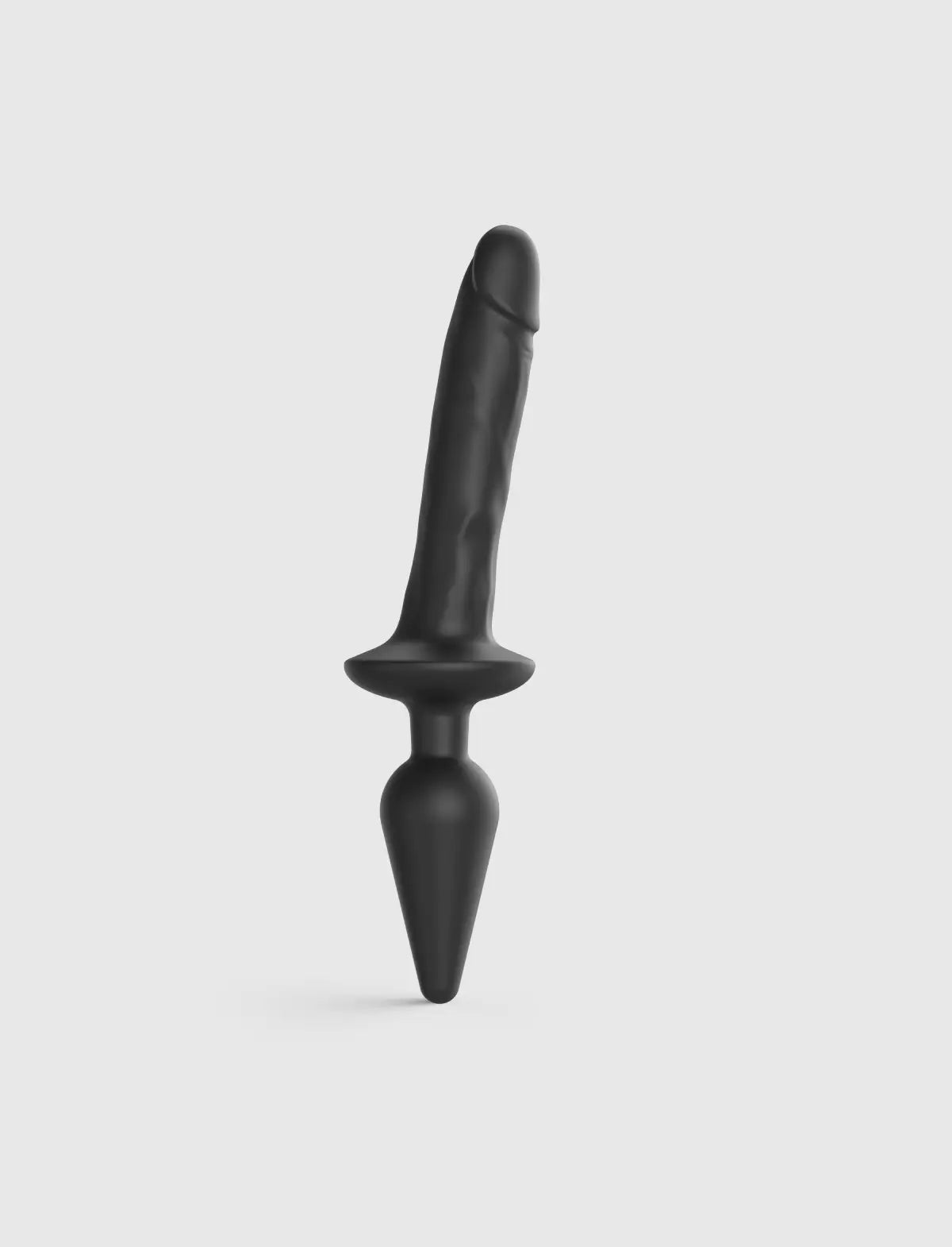 Hybrid realistic dildo Strap-on-Me black with modular design and lifelike texture