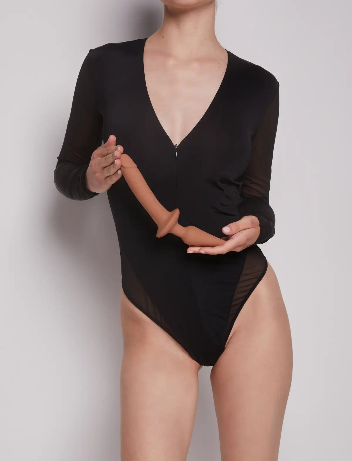 Hybrid realistic dildo Strap-on-Me vanilla with modular design and lifelike texture