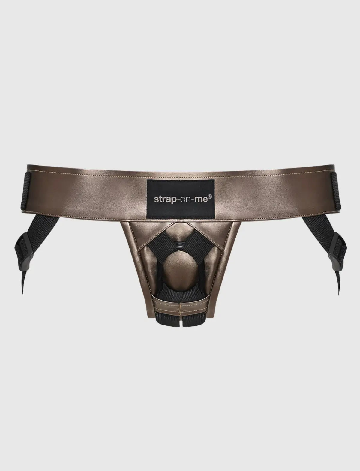 Faux leather harness Strap-on-Me bronze adjustable fit stylish design