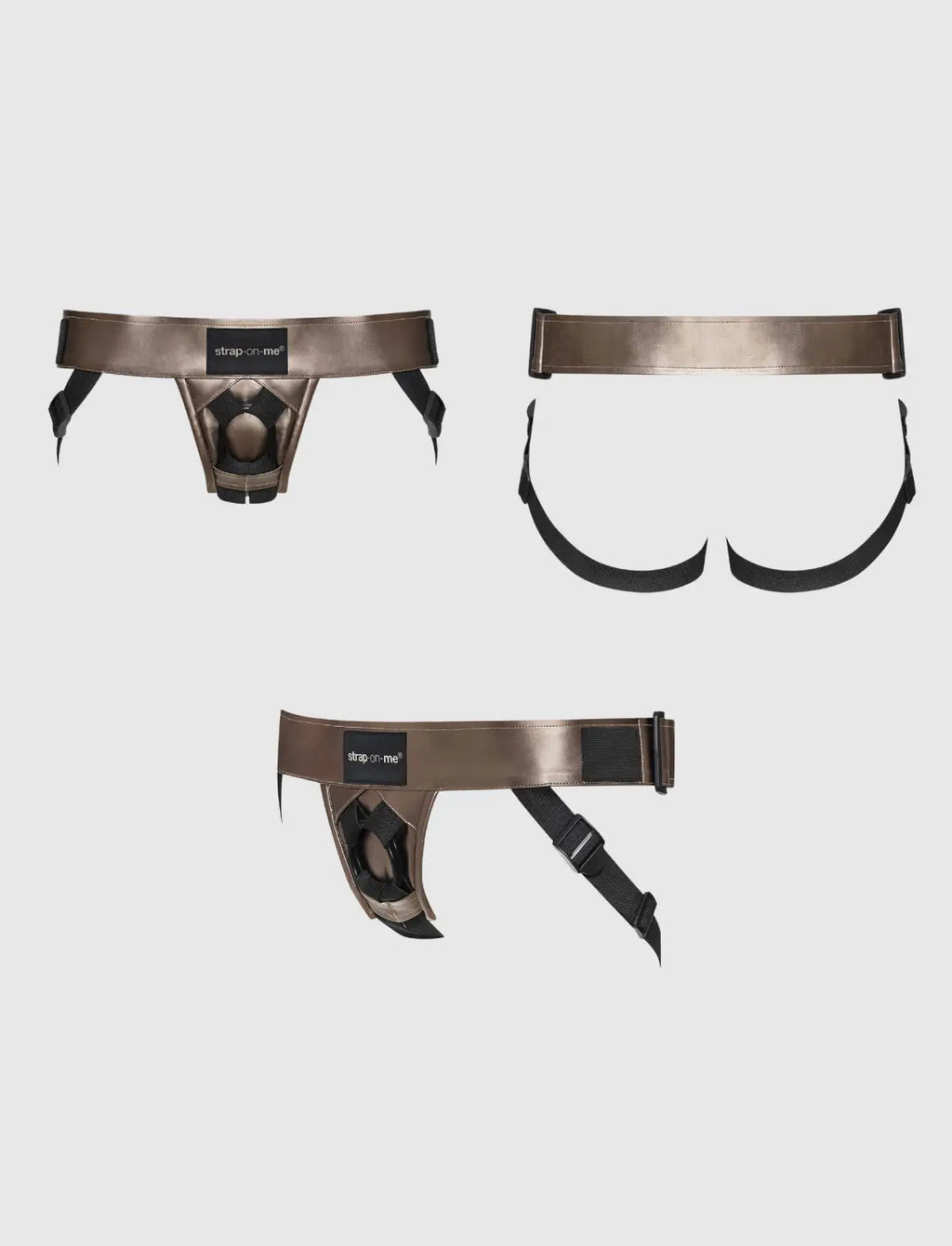 Faux leather harness Strap-on-Me bronze adjustable fit stylish design