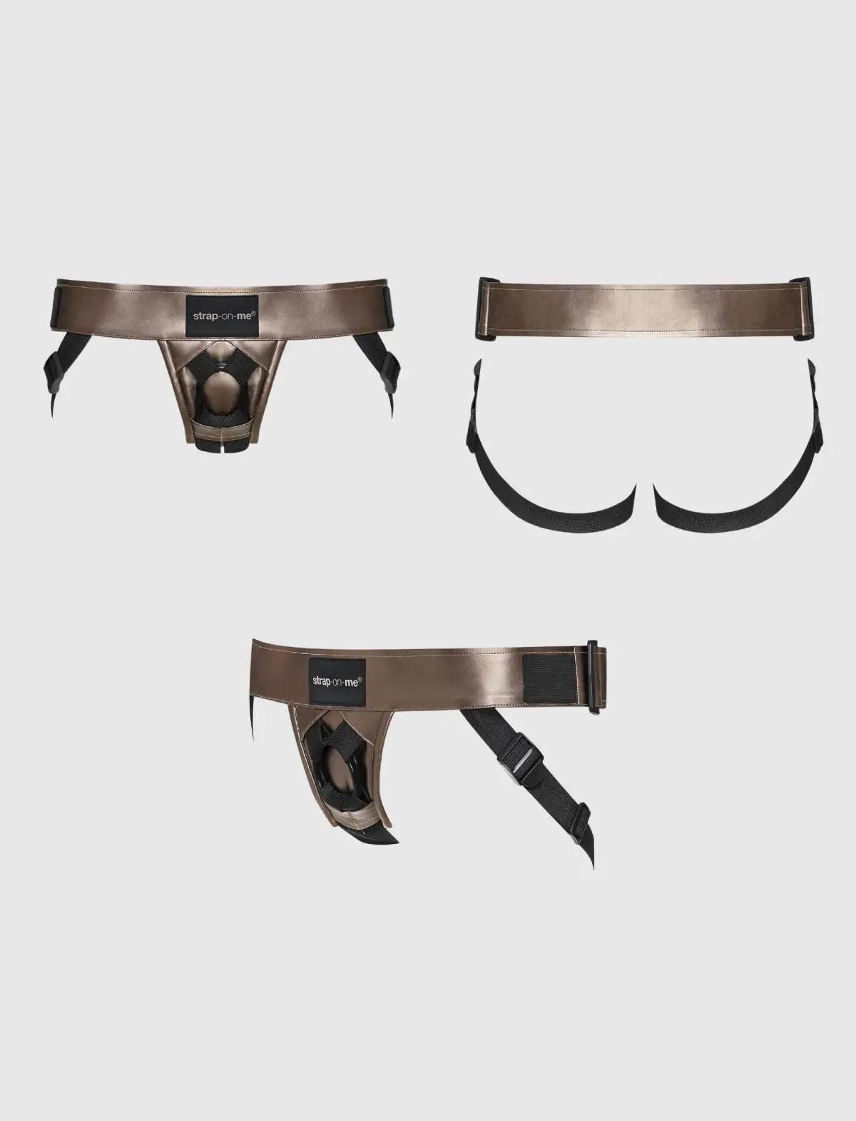 Faux leather harness Strap-on-Me bronze adjustable fit stylish design