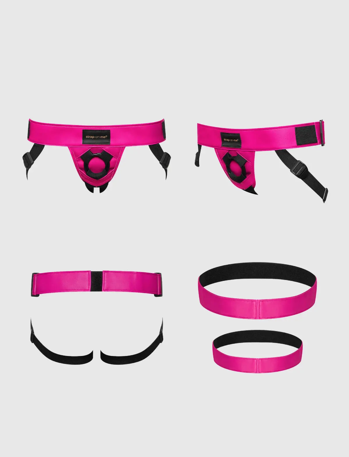 Faux leather harness Strap-on-Me fuchsia adjustable fit stylish design