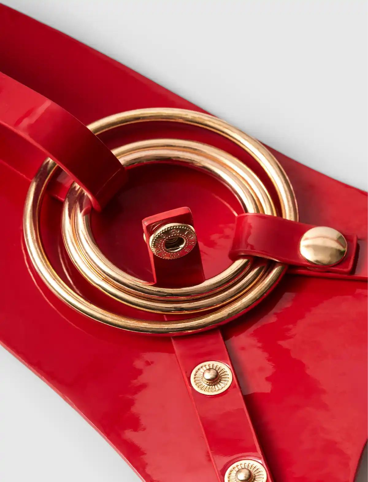 Faux leather harness Strap-on-Me glossy red adjustable fit elegant design