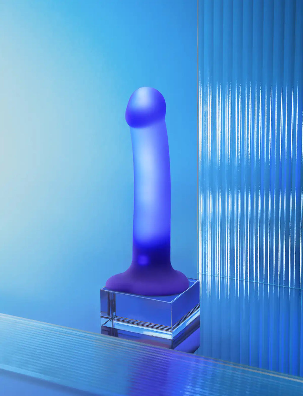 Glow LED semi-realistic Strap-on-Me dildo with luminous design and lifelike texture for enhanced visual and sensory experience
