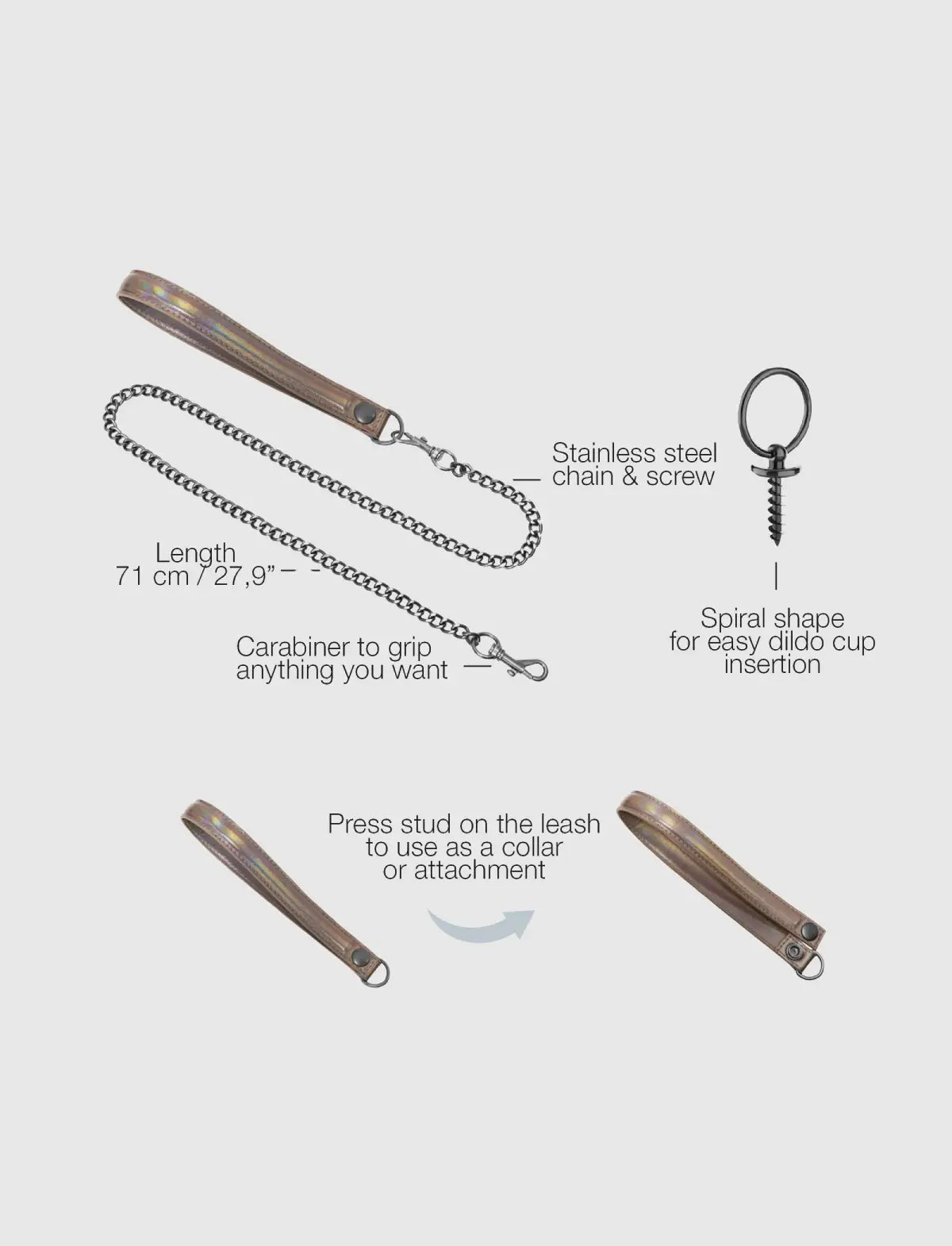 Strap-on-Me leash and dildo ring kit for secure fit and versatile use