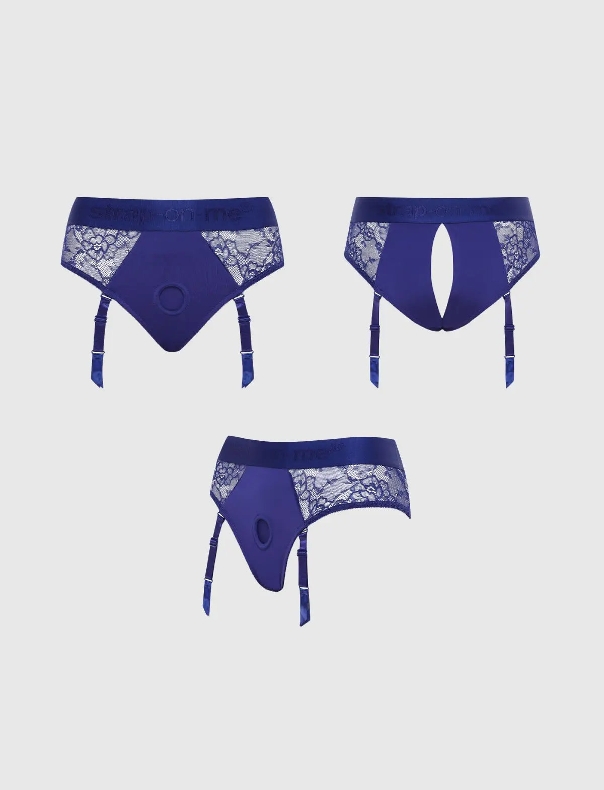 Diva lingerie harness Strap-on-Me blue adjustable fit elegant design