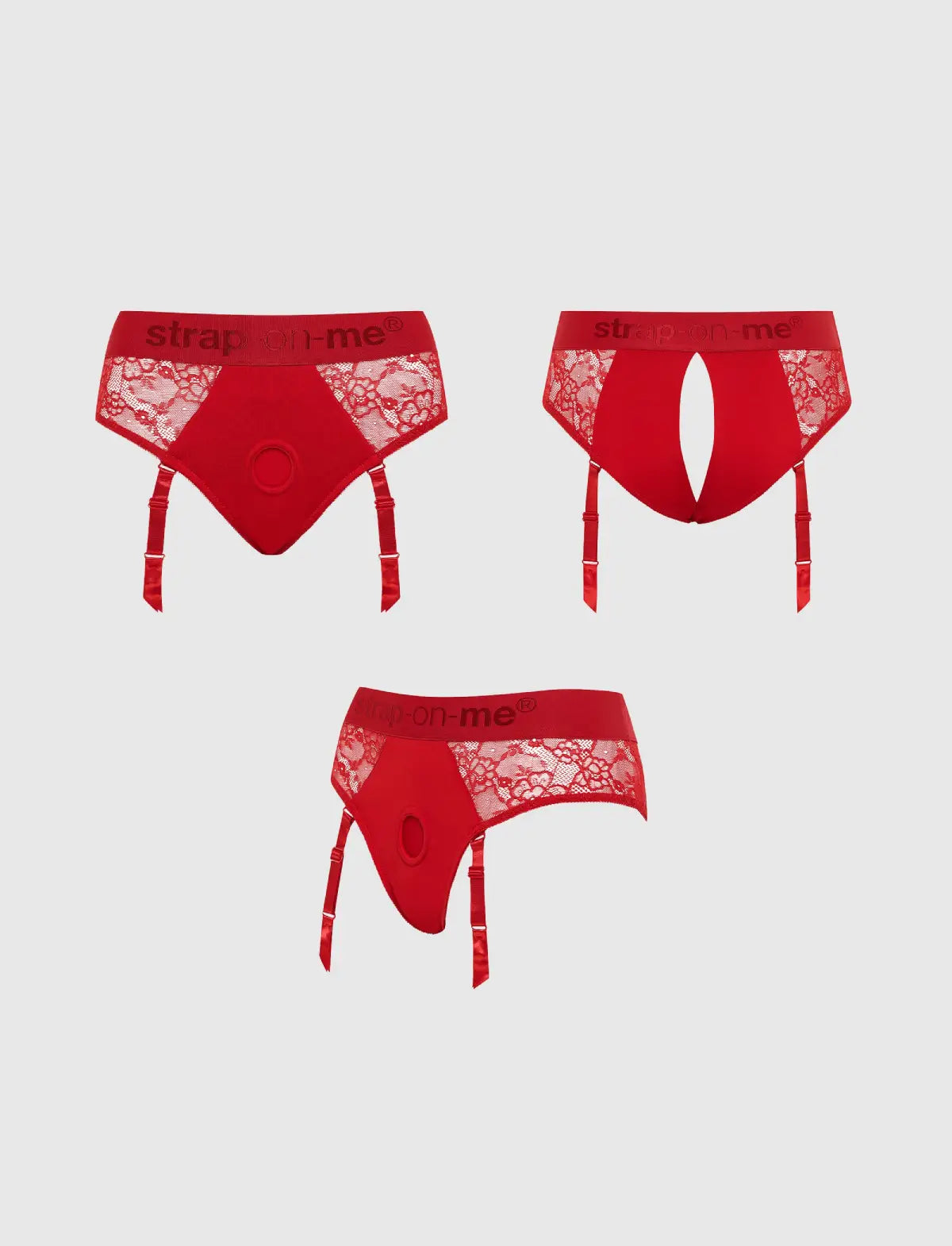 Diva lingerie harness Strap-on-Me red adjustable fit elegant design
