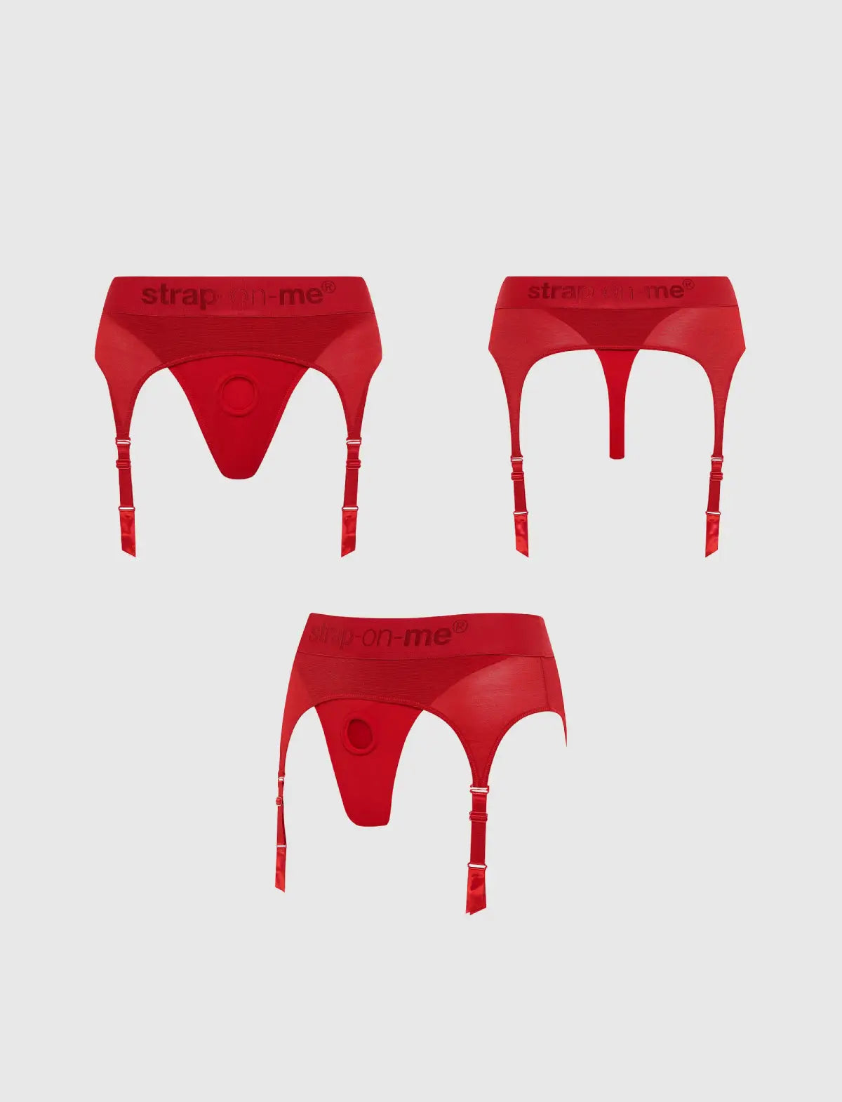 Rebel lingerie harness Strap-on-Me red adjustable fit edgy stylish design
