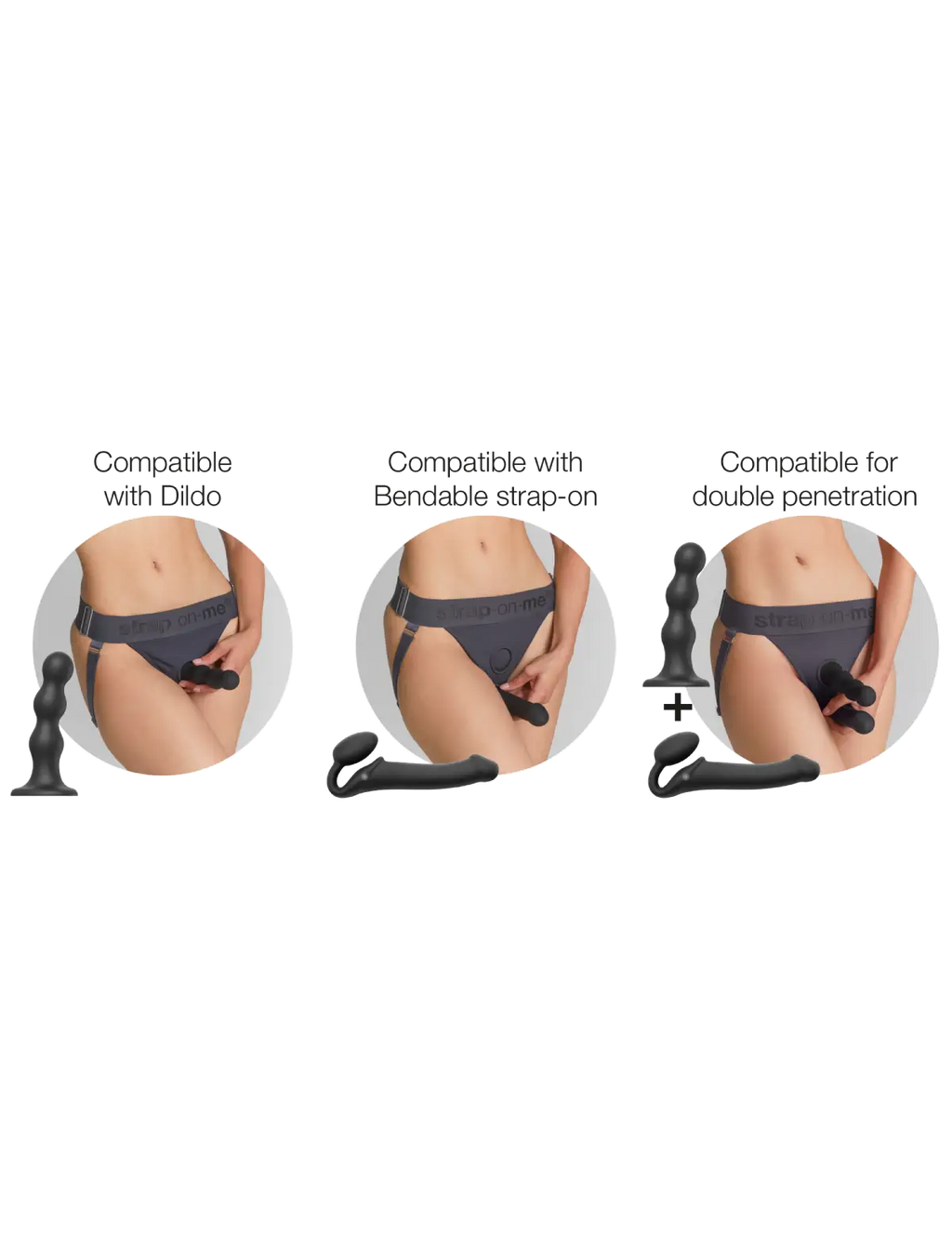 Unique lingerie harness Strap-on-Me grey adjustable fit minimalist design
