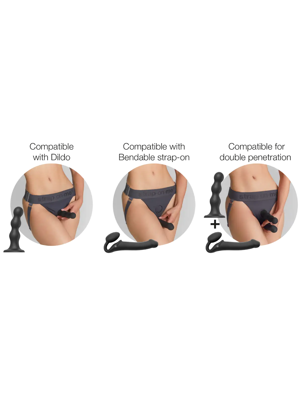 Unique lingerie harness Strap-on-Me grey adjustable fit minimalist design