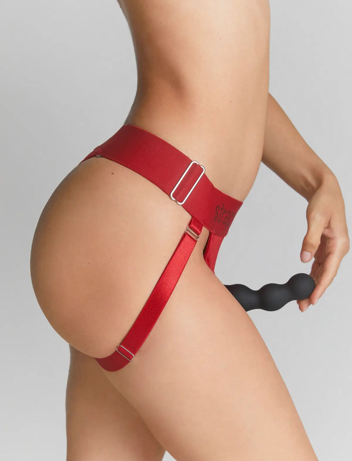 Unique lingerie harness Strap-on-Me red adjustable fit minimalist design