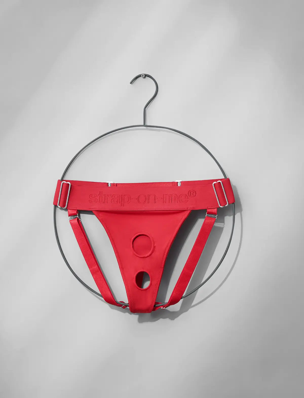 Unique lingerie harness Strap-on-Me red adjustable fit minimalist design