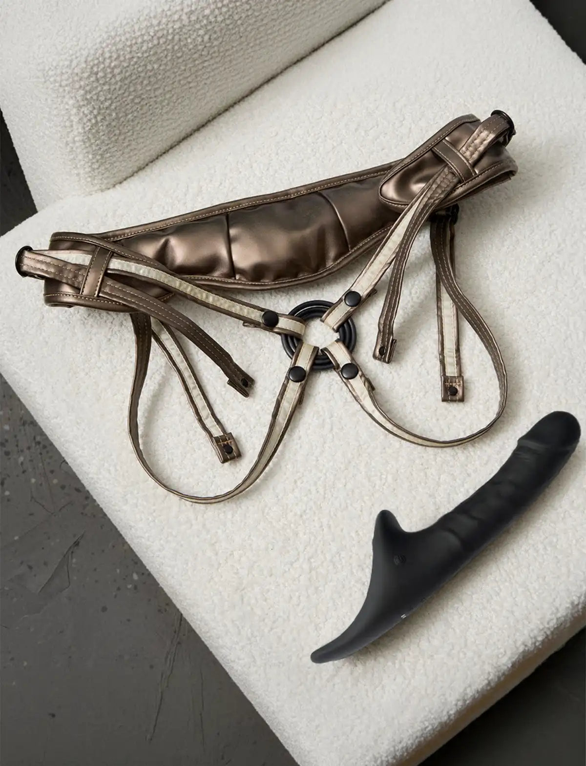Multi-orgasm realistic dildo Strap-on-Me in black with lifelike texture and ergonomic design for versatile and comfortable use