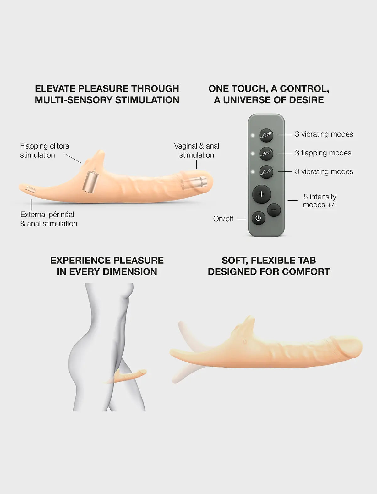Multi-orgasm realistic dildo Strap-on-Me in vanilla with lifelike texture and ergonomic design for versatile and comfortable use