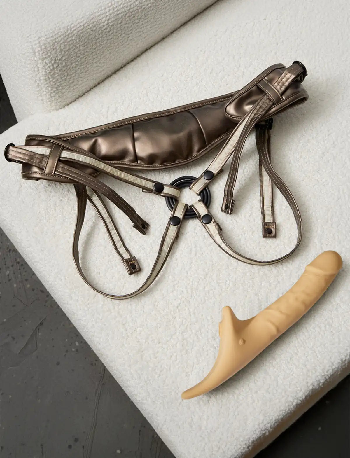 Multi-orgasm realistic dildo Strap-on-Me in vanilla with lifelike texture and ergonomic design for versatile and comfortable use