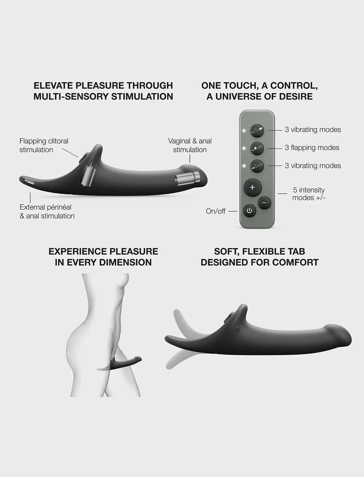 Multi-orgasm semi-realistic Strap-on-Me dildo in black with lifelike texture and ergonomic design for versatile and comfortable use