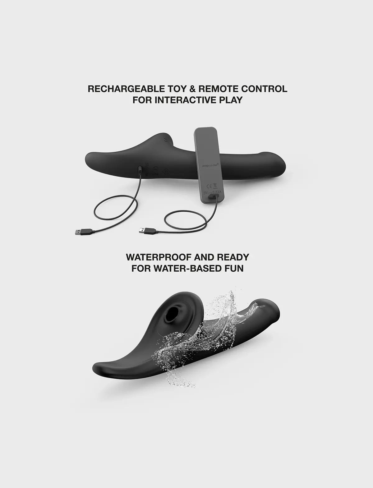 Multi-orgasm semi-realistic Strap-on-Me dildo in black with lifelike texture and ergonomic design for versatile and comfortable use