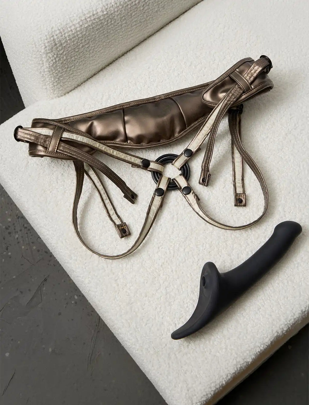Multi-orgasm semi-realistic Strap-on-Me dildo in black with lifelike texture and ergonomic design for versatile and comfortable use